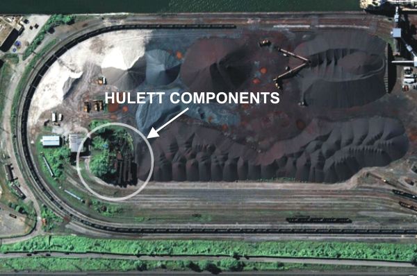 Hulett Components Stored on Whiskey Island Ore Dock